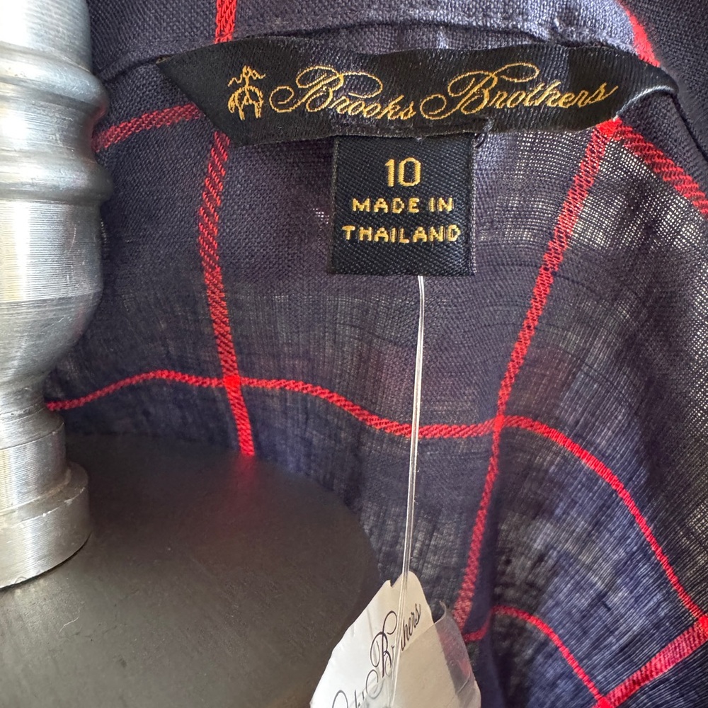 Brooks Brothers Navy and Red Plaid Dress - Picture 8 of 8